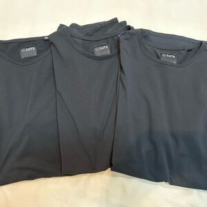 Cuts Mens Elongated Slim Fit Black Tees